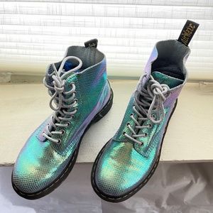 COPY - Dr Martens 1460 Pascal Mermaid Leather Combat Style Boots Size UK 6 US 8…
